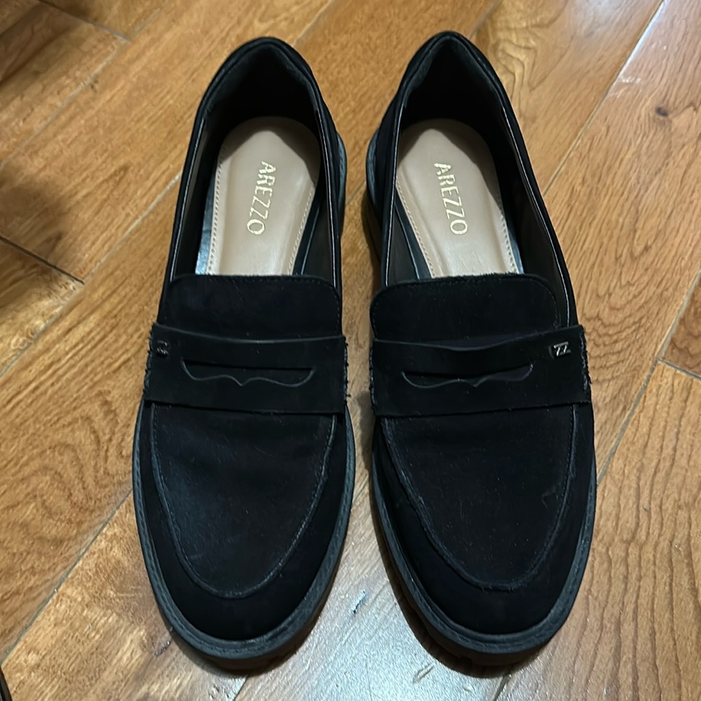 Arezzo Loafers -  Black Suede